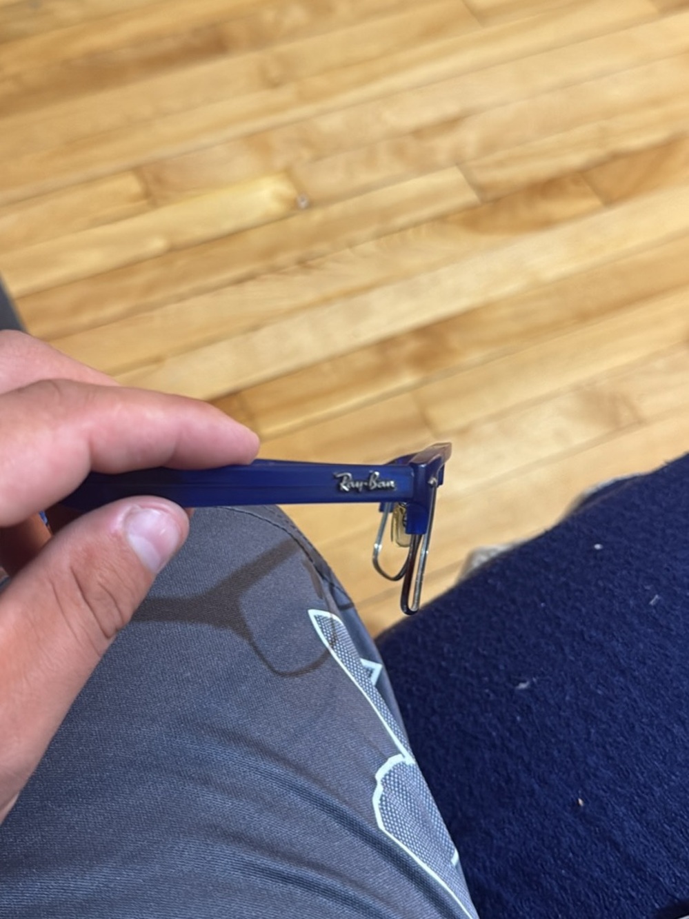 Ray-Ban Blue and Silver Semi-Rimless Eyeglasses frame only - Picture 3 of 4
